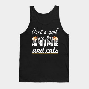 Anime and Cats Lover for Teen Manga kawaii Graphic Otaku Tank Top